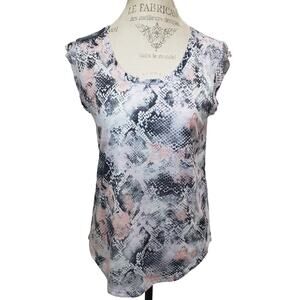 Jessica Simpson Active Multi Color Snake Design Sleeveless Scoop Neck Shirt Top